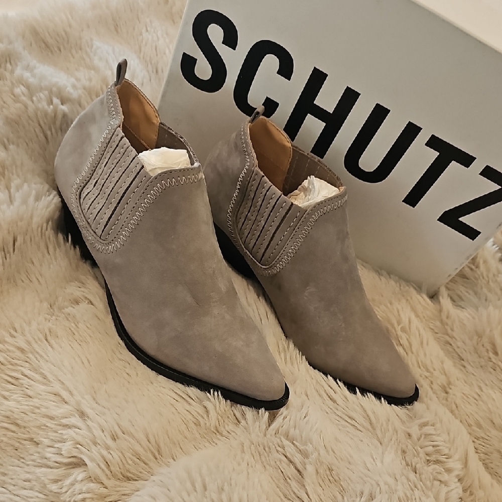 SCHUTZ Gray Ankle Booties